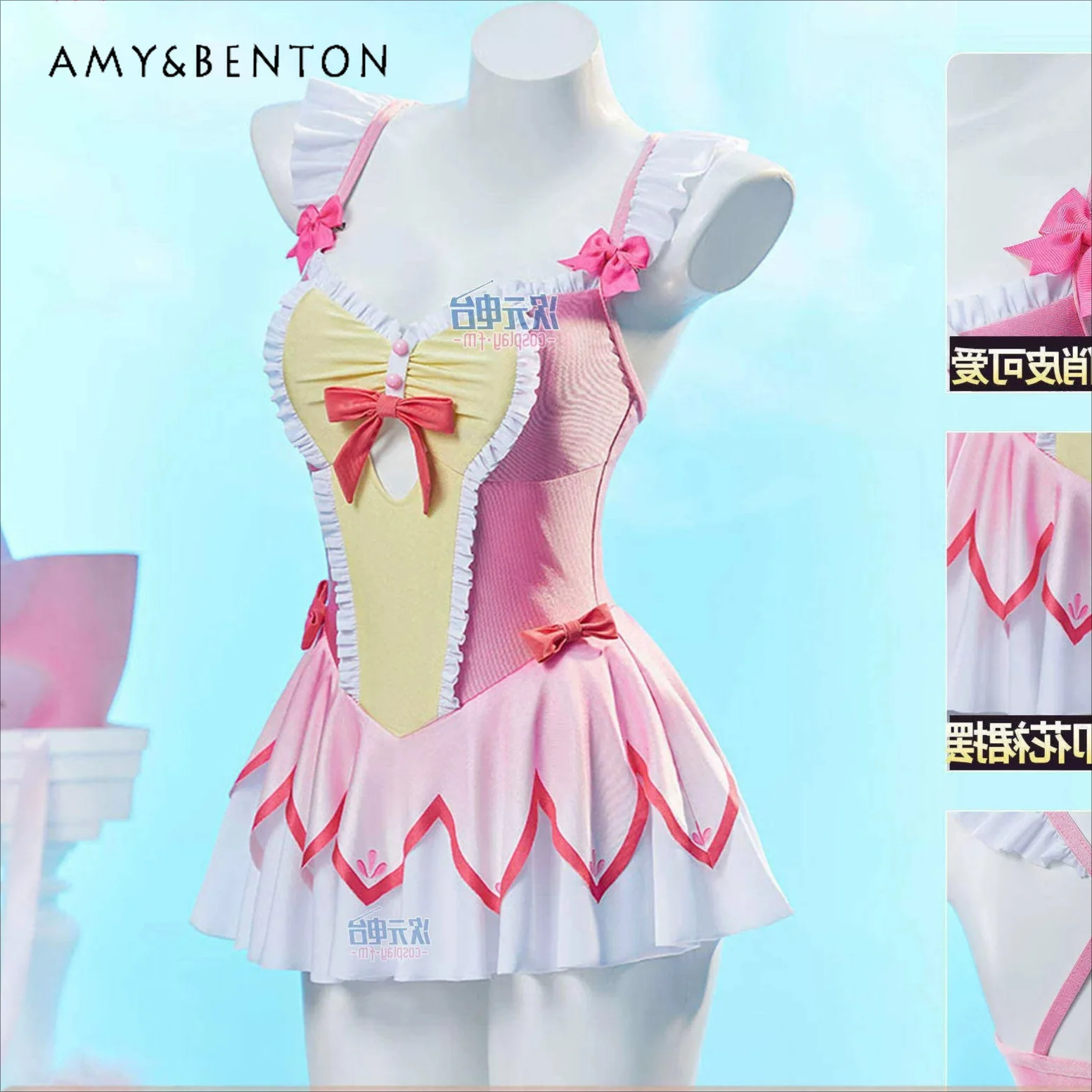 lolita-magic-girl-swimsuit-cute-bow-ruffle-edge-splicing-color-suspender-one-piece-swimsuit-summer-seaside-vacation-cos-swimwear