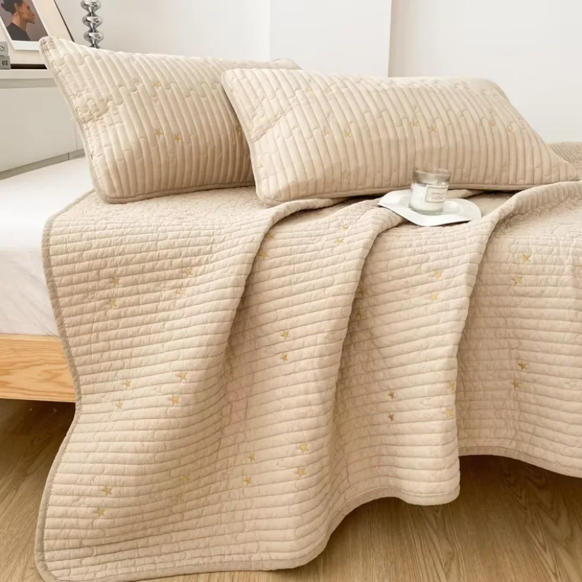 1pc-quilted-star-embroidered-bed-cover-for-mother-babythick-bed-sheet-bedspread-summer-quilt-blankethome-linens-drop