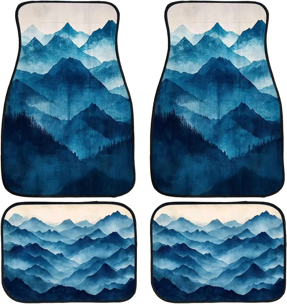 

Комплект из 4-х автомобильных ковриков Abstract Blue White Mountain, нескользящие, универсальные, подходят для легковых и грузовых автомобилей