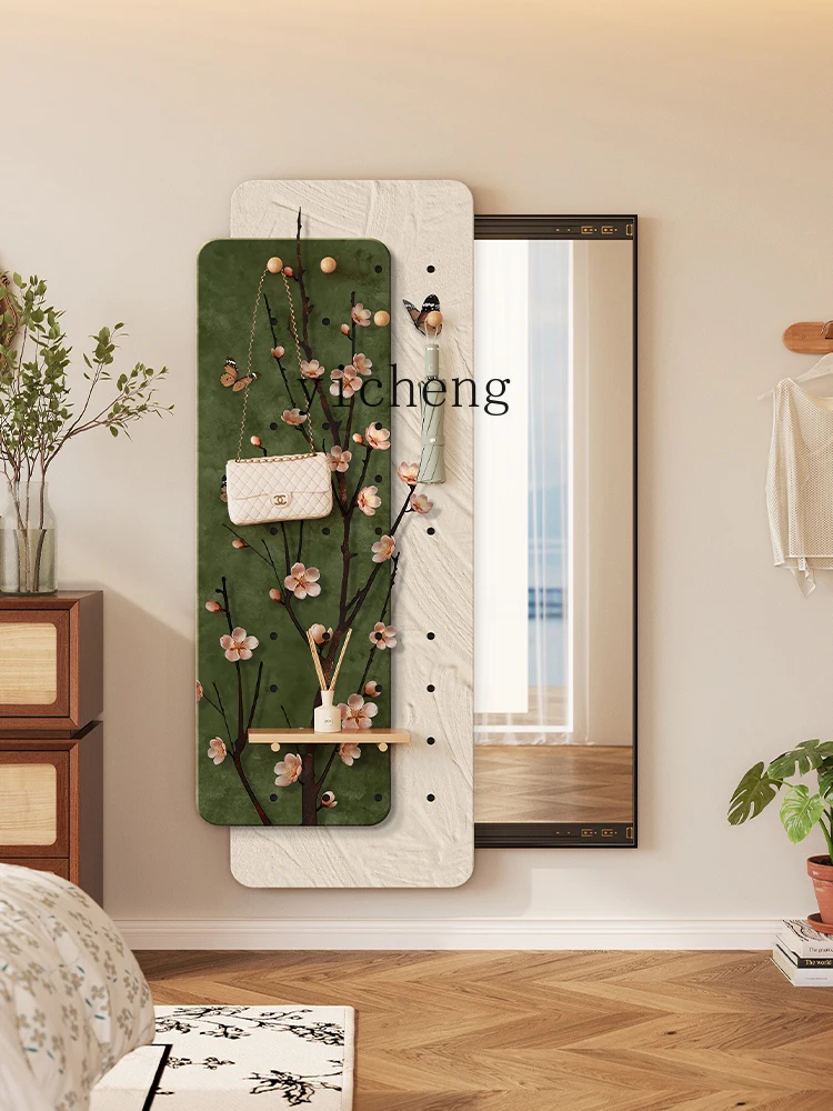 entrance entrance hidden full-body mirror decorative painting hole plate push-pull invisible full-length mirror