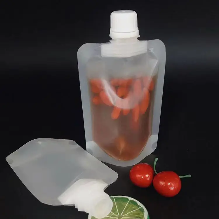 

100PCS Stand-Up Liquid Beverage Bag 30ml-500ml - Leakproof Food-Grade Bags for Juice, Soup DIY Coffee& Liquid Storage Pouches