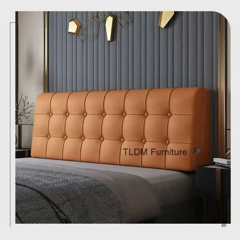 

Headboards Simple for Tatami Modern Waterproof PU Leather Headboard with Side Pockets Creative Design Bed Headboards for Bedroom