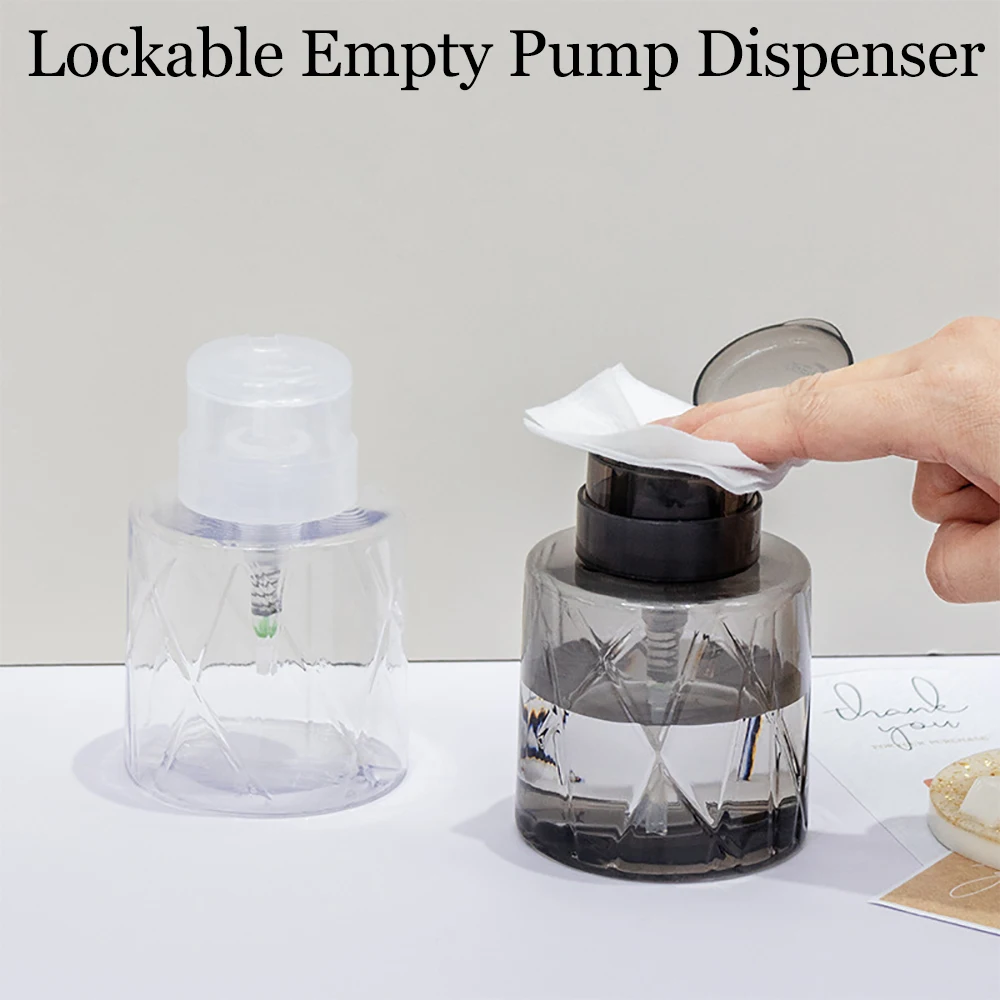 Refillable Empty Pump Bottle With Lockable Flip Top Cap Ideal For Nail Art Cleaner Manicure Solution Makeup Remover And Toner
