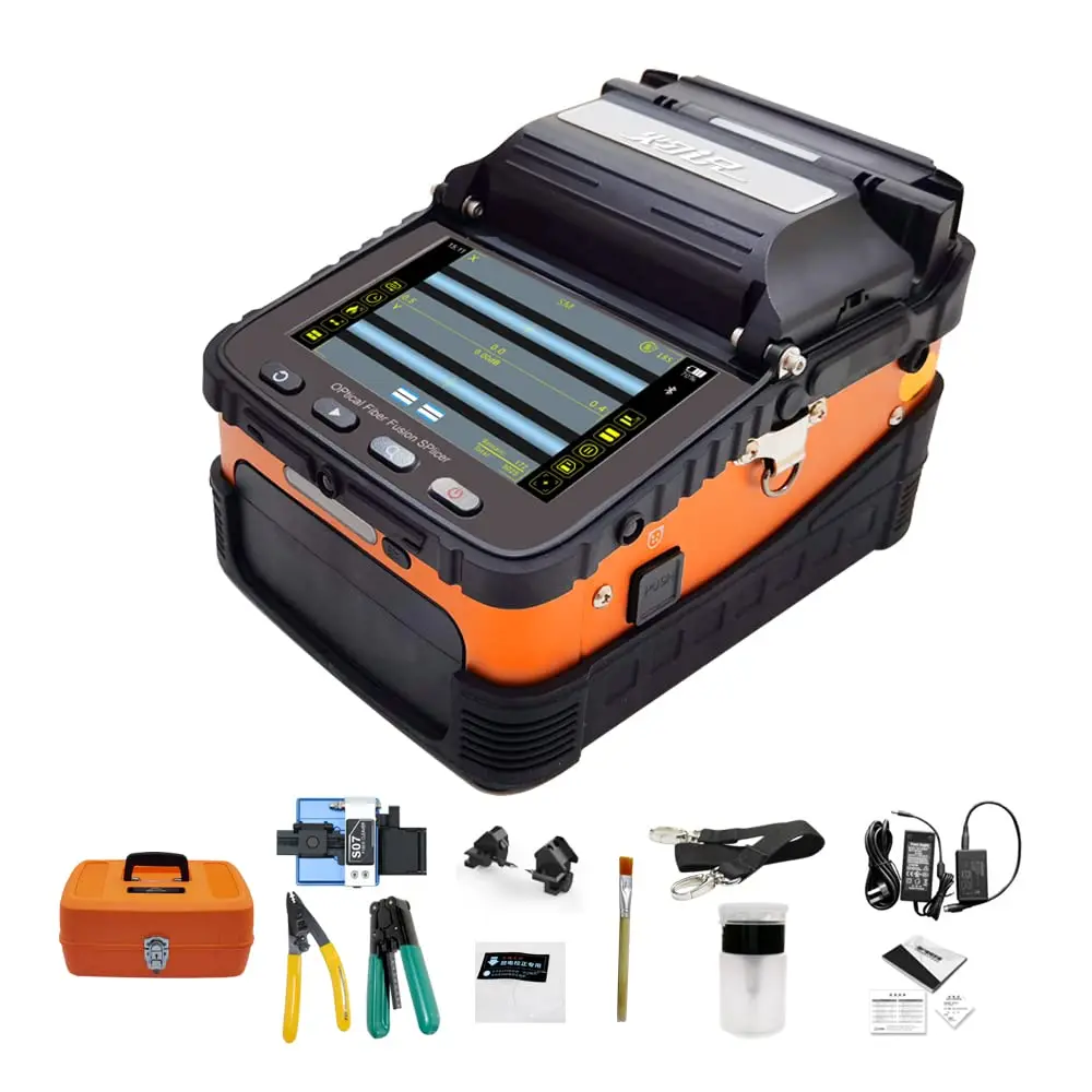 

Automatic Fiber Optic Fusion Splicer Kit Core Alignment with 6 Motors Fiber Splicer Machine 8s Splicing 18s Heating