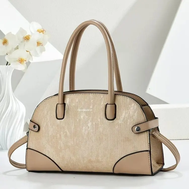 

Minimalist Solid Color Block Bag - Women's Vintage Chic Shoulder Bag, Unique Texture Casual Fashion Bag