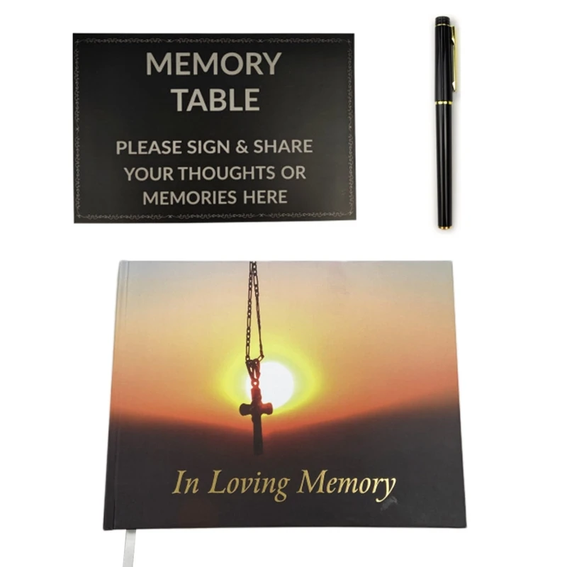 

Funeral Guest Book Pen and Table Sign Included Signature and Memory Book in Loving Memory 84 Pages Guest Book Table Sign