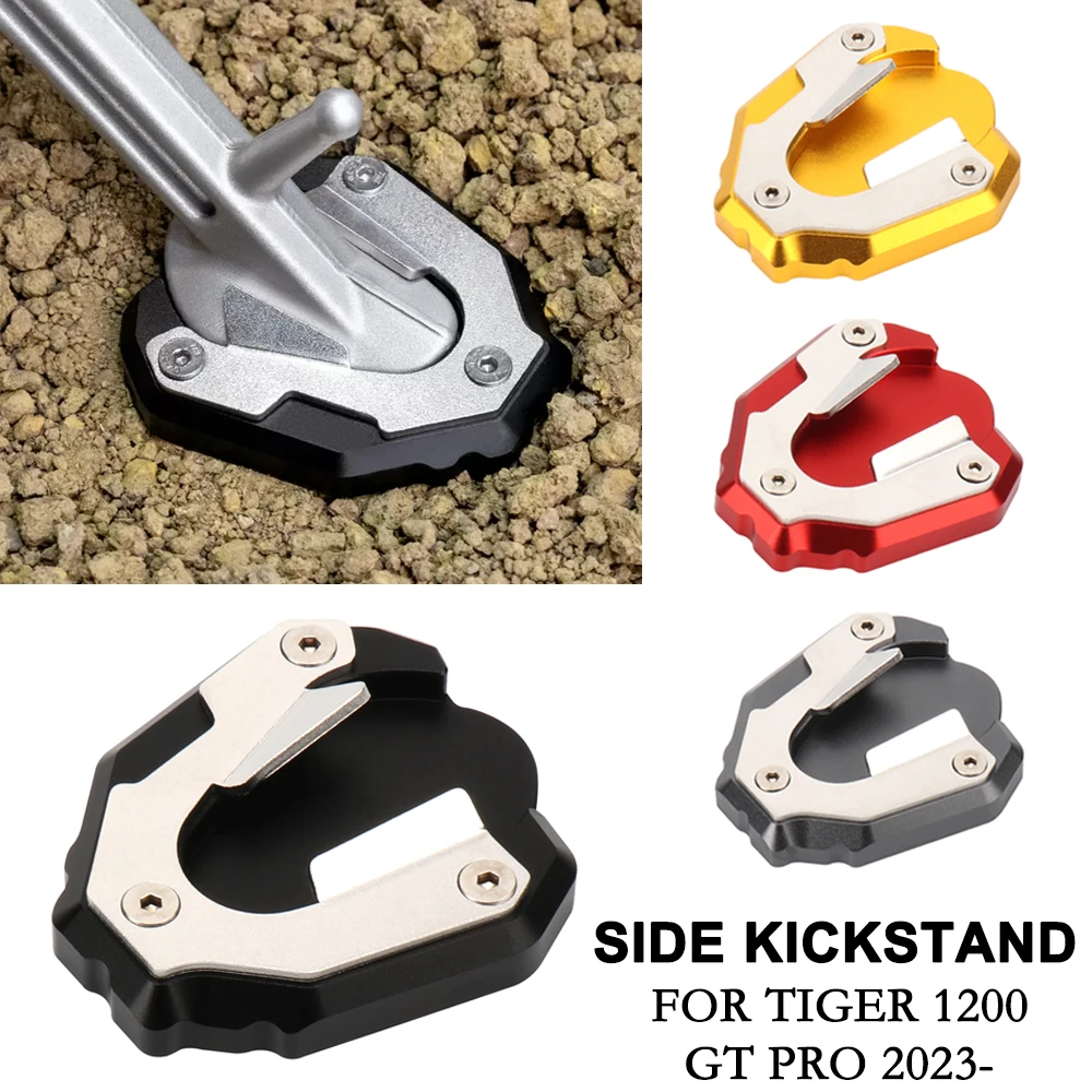 

New Motorcycle Accessories CNC Aluminum Side Stand Enlarge Extension Kickstand For TIGER 1200 Tiger1200 Tiger 1200 GT Pro 2023