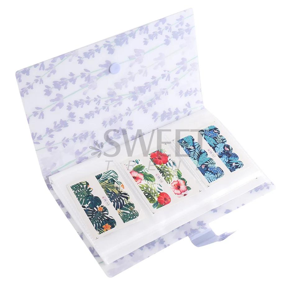 120slots Flower Lavender Leaf Nail Sticker Binder Collecting Ablum Nail Art Sticker Storage Book Organize Tool Accessories JITZB