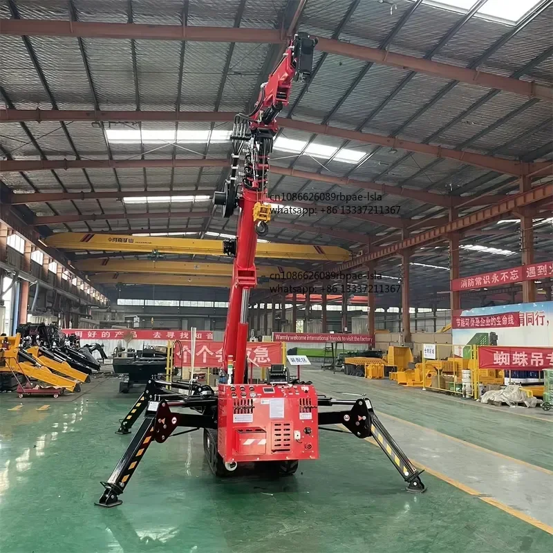 New Design  Crawler Mobile Crane RC Engine Spider Crane With Fly Jib Man Basket Spider Crane
