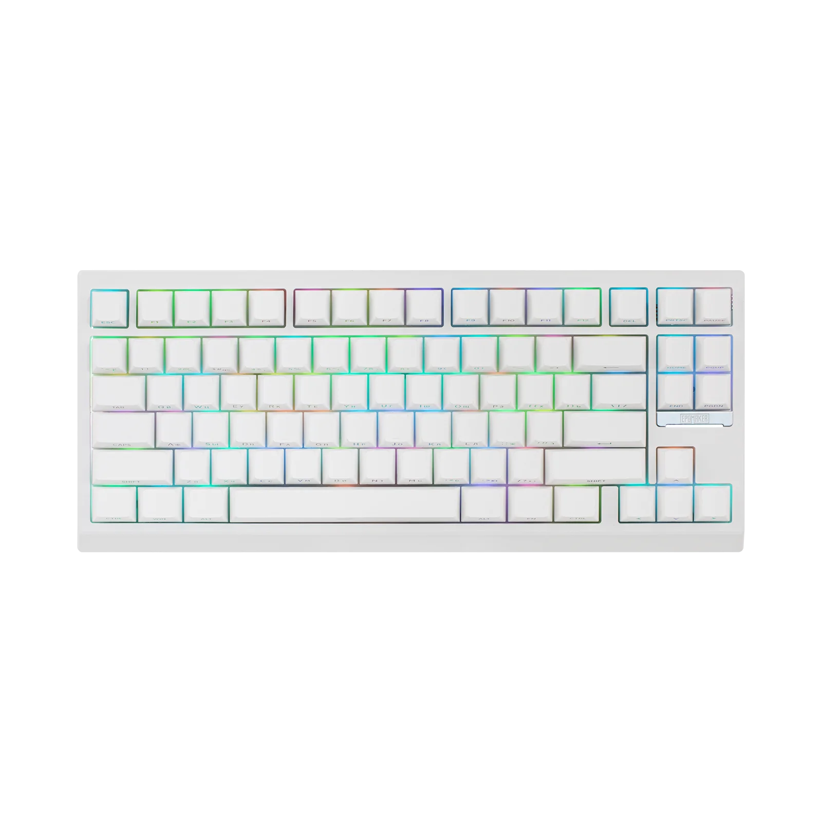 EPOMAKER Bely Russian 126 Side-Printed Shine Through Cherry Profile PBT Keycaps for 75/82/84/87/98/100/104/108-key ANSI Layout