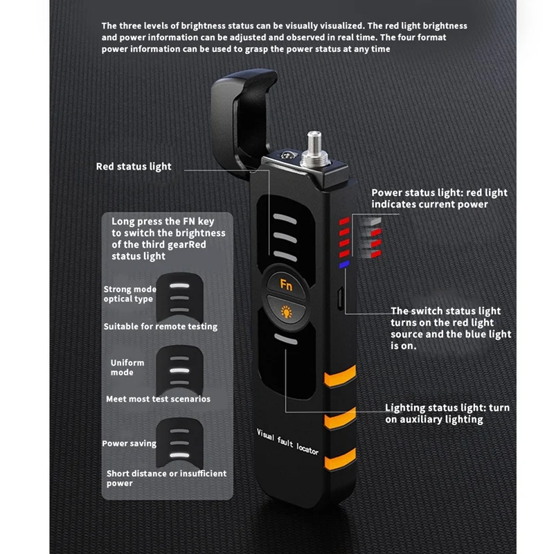 Imagem -06 - Medidor de Energia Óptica Portátil Caneta Tester Fibra Óptica Localizador de Falhas Visual Luz Vermelha Vfl 30mw