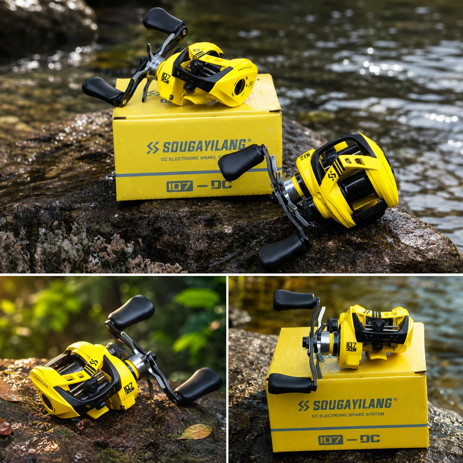 Sougayilang 107-DC Baitcasting-Rolle, Übersetzungsverhältnis 7,1:1, 6+1BB, leichte Angelrolle für lange Würfe, maximale Zugkraft 15 kg, Salzwasser, Süßwasser – Detail 14