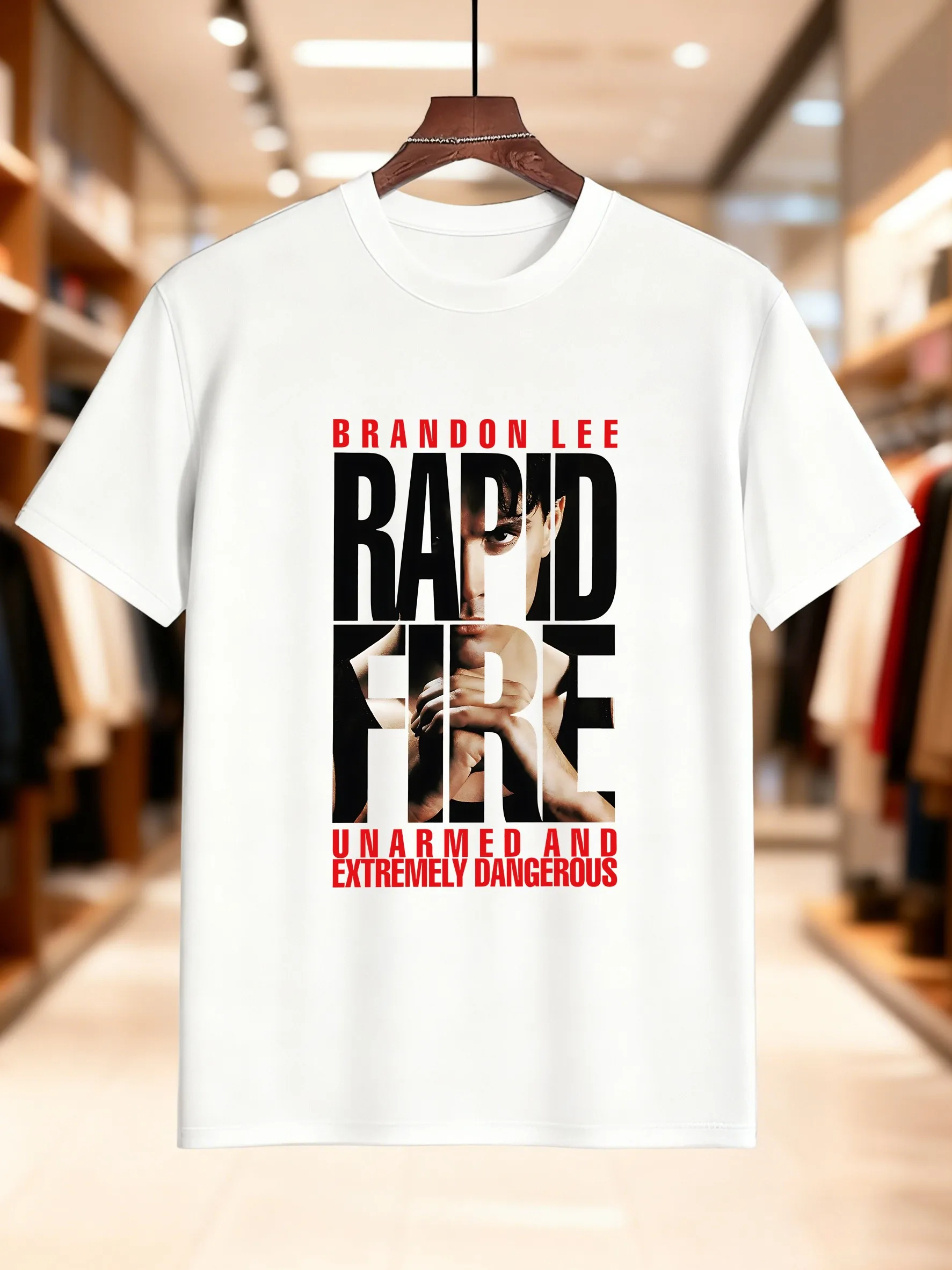 تي شيرت رجالي بطبعة جرافيك - تصميم سكين وخلفية حمراء، 100% قطن مريح للتنفس، ملابس غير رسمية عصرية، عصرية #4