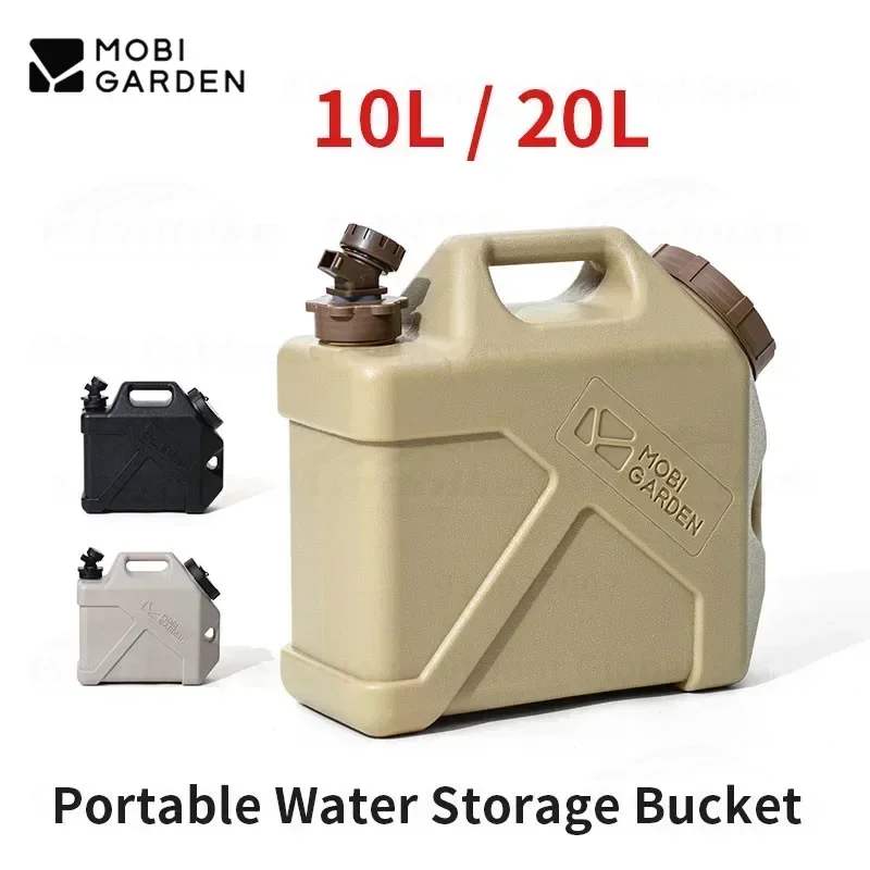 MOBI GARDEN 20L/10L Portable PP Water Storage Bucket With Faucet Camping Home Car Portable Large Capacity Water Storage Tank