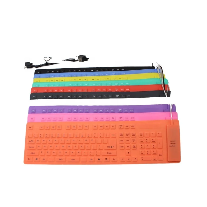 Portable and Folding Multi Color Environmental Protection Universal Silicone Keyboard