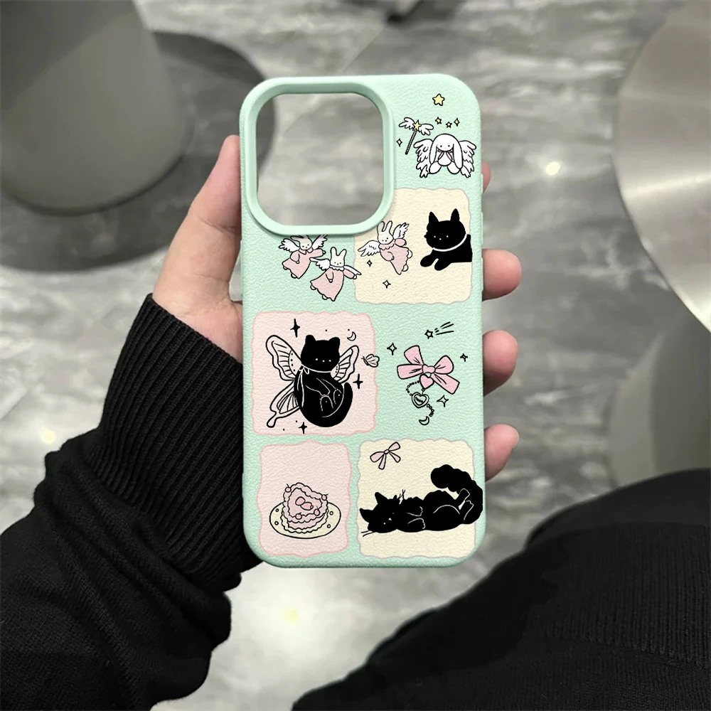Angel White Rabbit Handyhülle für iPhone 17 16 15 14 13 12 Pro Max 16 15 14 Plus 17 16 15 14 13 Pro 17Air Silikon-Matt-Cover – Detail 10