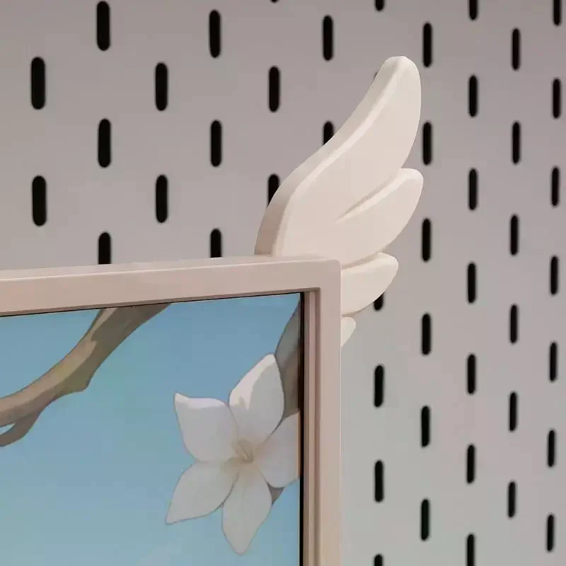 1 Pair 3D Printed Cute E-Sports Wing Monitor Ornament, Creative Decorative Gifts for Friends, Desktop Gaming Setup & Room Decor