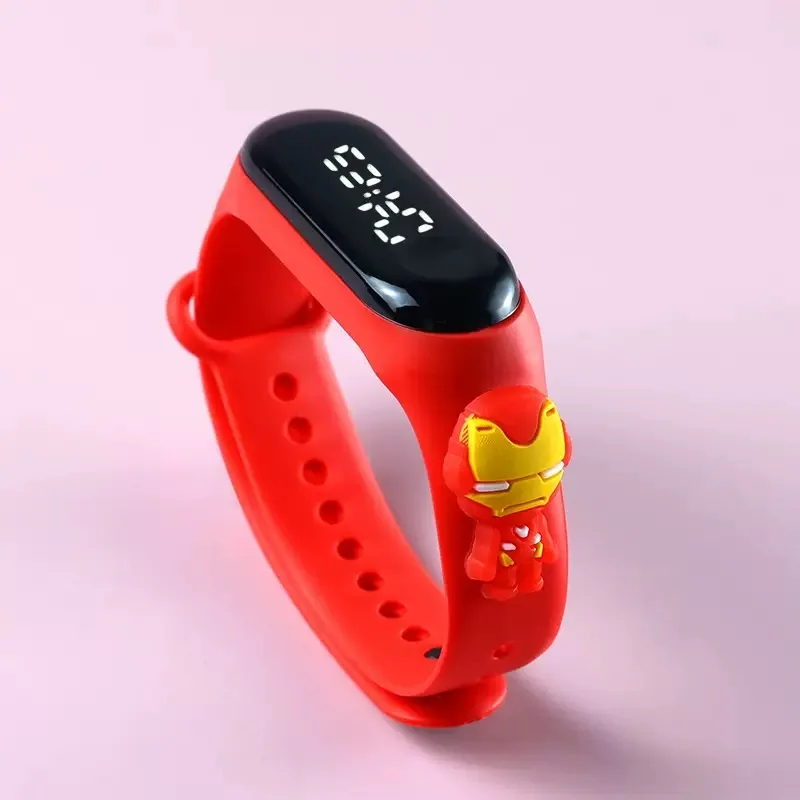 Fashion Mickey Children Watches For Girls Electronic Bracelet Sports Touch LED Spiderman Doll Kids Watch Women Waterproof Clock view 2