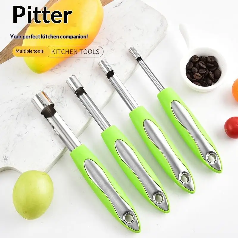~Fruit Corer Set Stainless Steel Head Nonslip Handle For Pitting Apples Pears Cherries