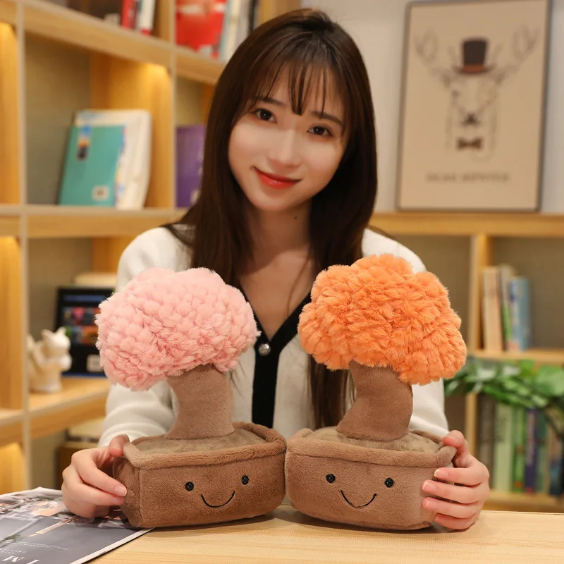 28 سنتيمتر بوعاء Pachira Macrocarpa بلوشي محشوة Kawaii الوجه المبتسم النباتات الخضراء ديكور غرفة مكتب المنزل هدية #3