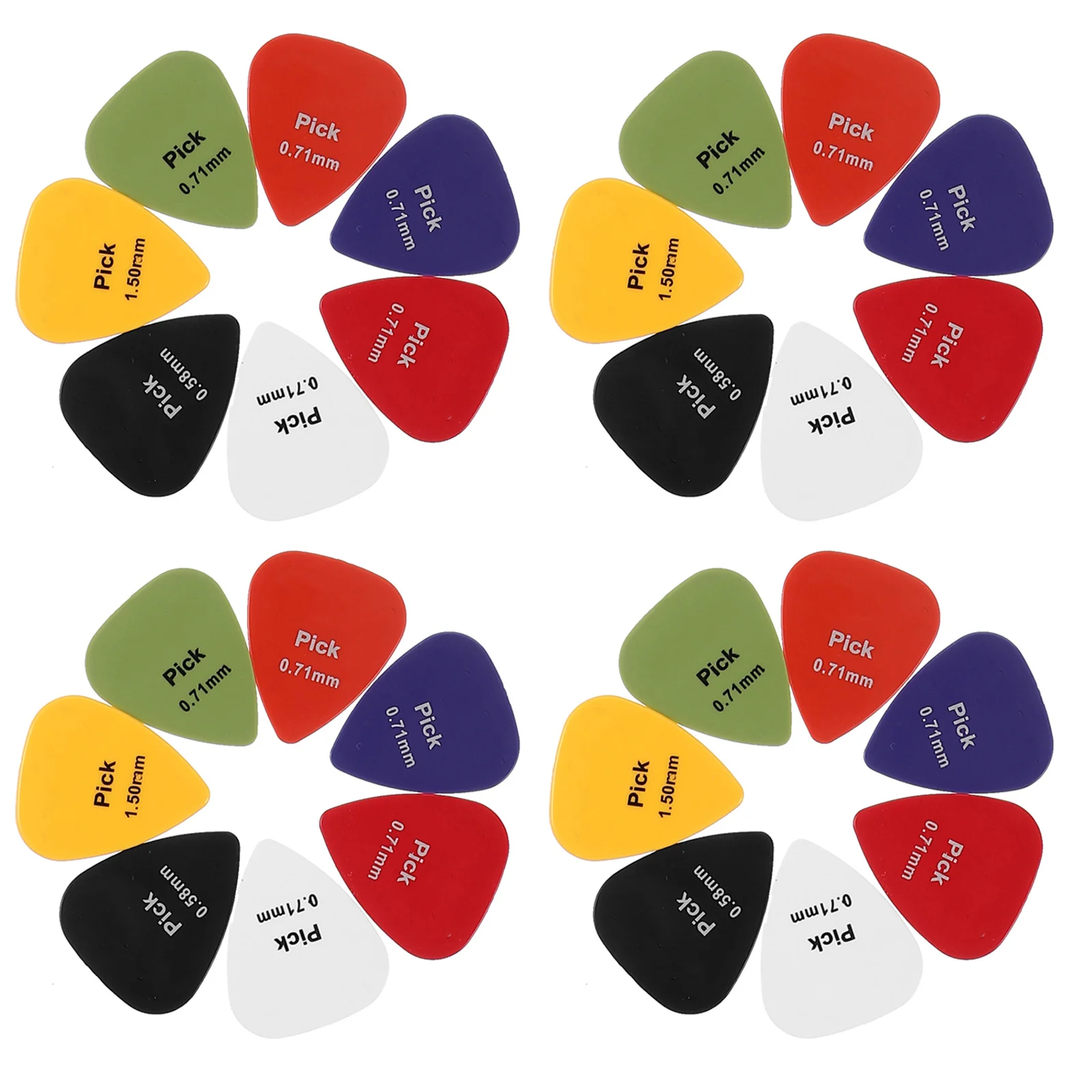 

50Pcs Guitar Picks ABS Resin Durable Thick Electric Acoustic Bass Folk Small Triangle Bulk Set for Practice Performance