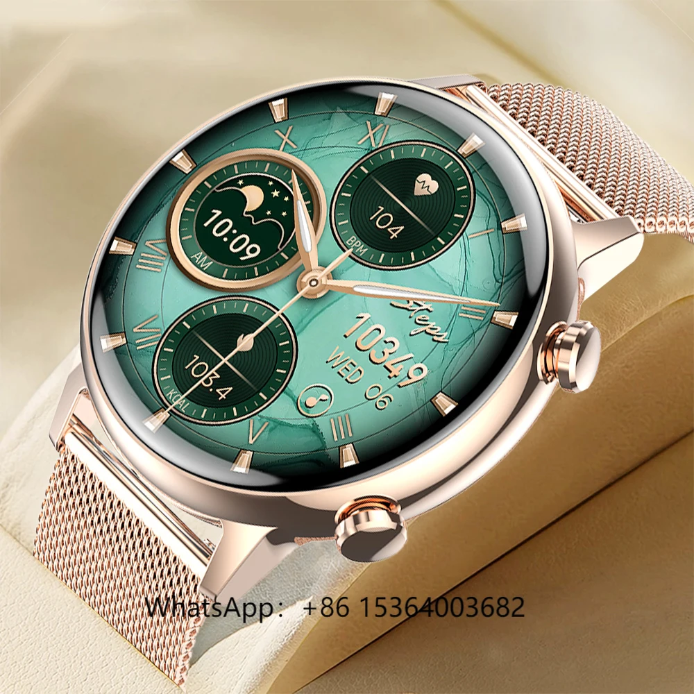 

TJXL-SENBONO HK39 New SmartWatch AMOLED Women Fashion Lovely Bracelet BT Call Blood Pressure Sports Fitness Tracker Smartwatch L