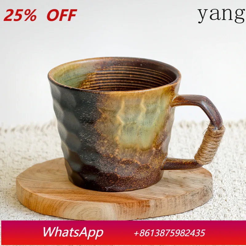 

LMM handmade pinched coffee cup retro kiln change couple pair cup breakfast