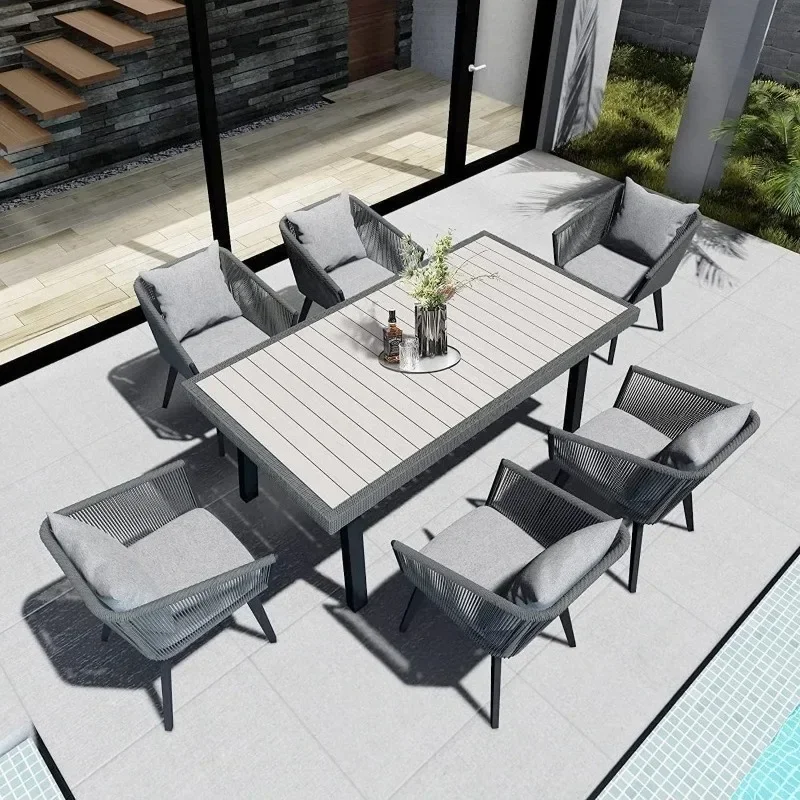 7 Pieces Patio Dining Set for 6 - All Weather Outdoor Dining Sets