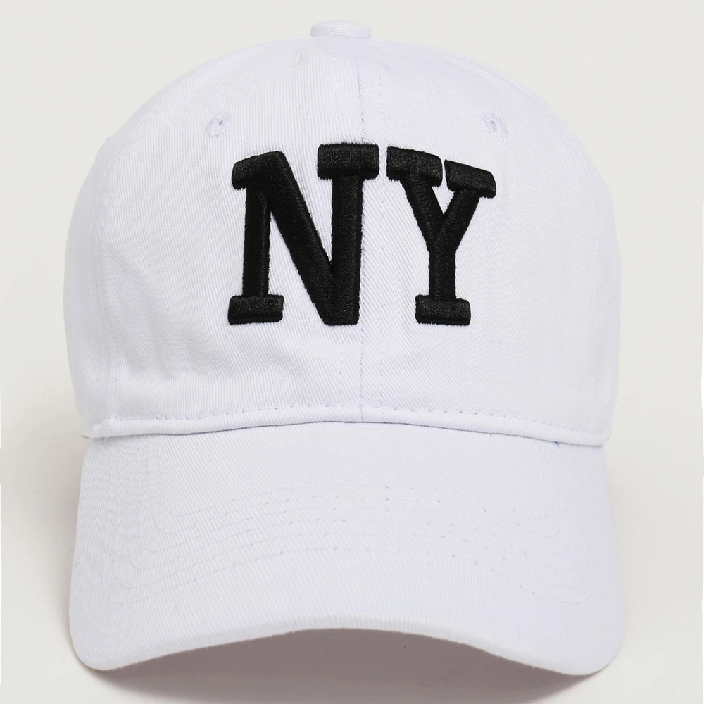 Letter NY Baseball Cap Women Men Summer Curved Brim Solid Color Cotton Snapback Hats Uniex Outdoor Sport Hip Hop Hat