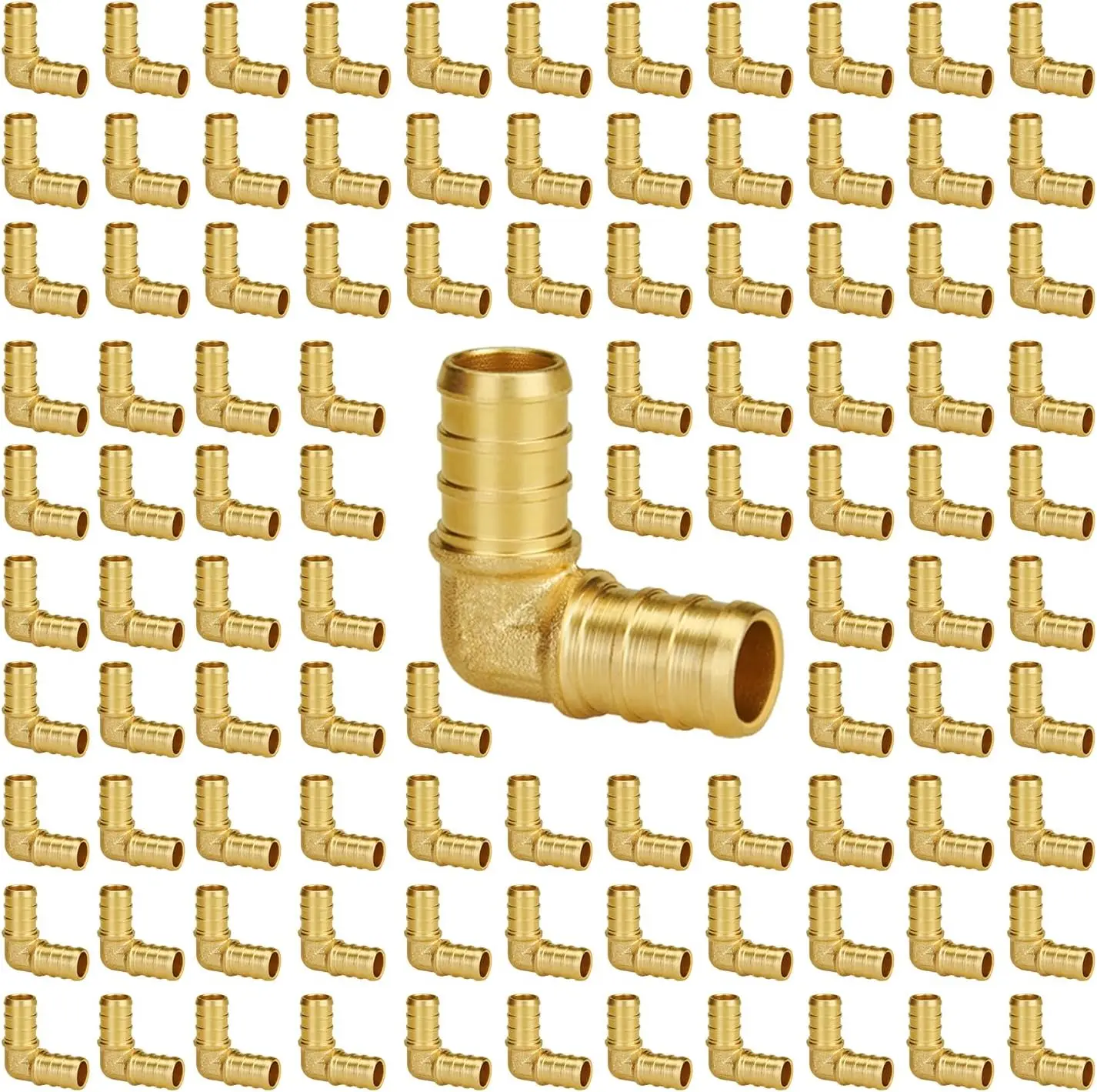 

100-Pack 1/2" Pex 90 Degree Elbow Fittings, No Lead Brass, NSF & UPC Certified