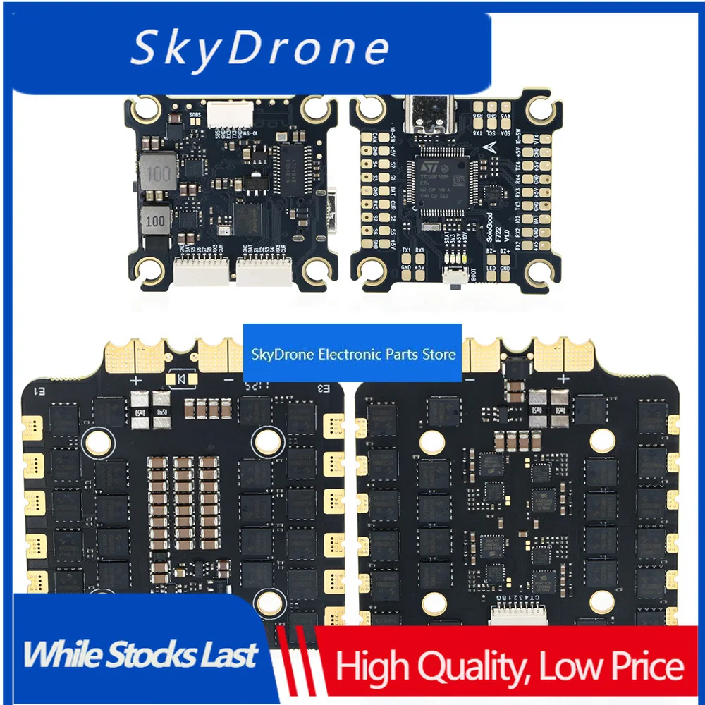 SkyDElSologood F722 Flight Controller, 2 6S With 2 8S, 80A 4In1 Esc Stack, For Rc 13 Inch Fpv