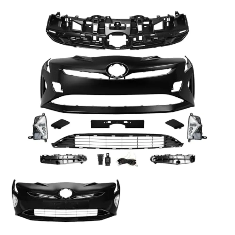 

Front Bumper Cover Kit for 2016-2018 Toyota Prius Black Plastic Replacement OE/Part No. 5310147081/TO1200410 5311247240/TO10361