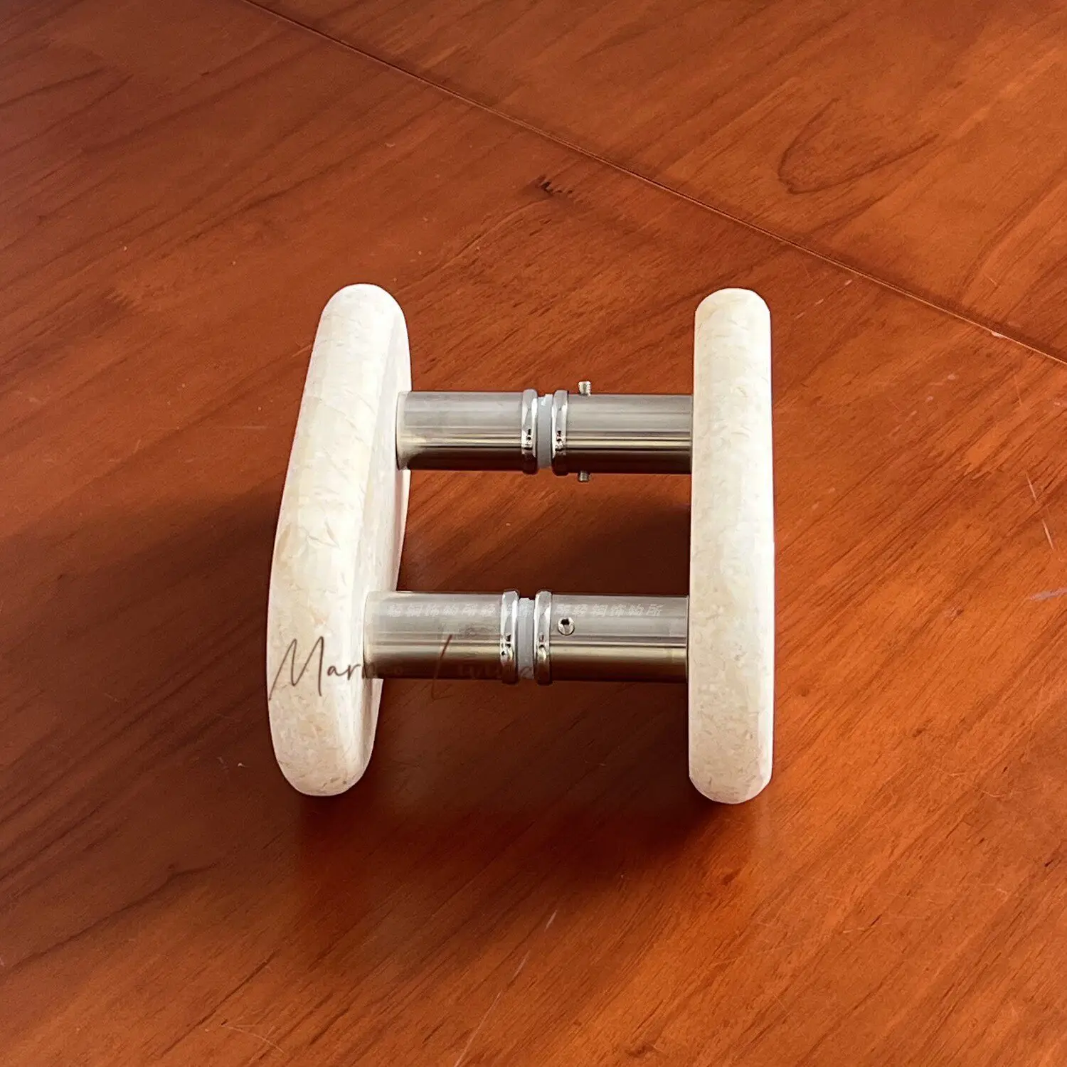 

Italian Luxury Glass Door Marble Handle for Cafe Clothing Store Custom Logo Retro Decor