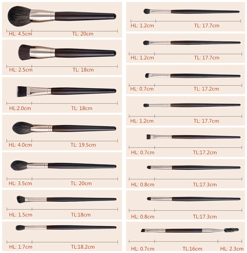 Makeup Brush Set Natural Goat Hair 15pcs New Arrivals Professional Makeup Brushes