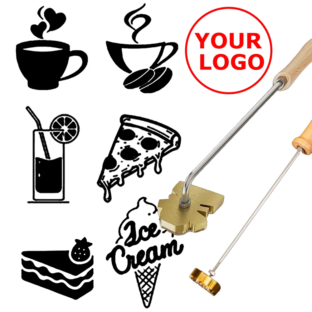

Custom Logo Branding Iron Stamp Personalized Hot Brass for Coconut Bakery Cake Bread Stamps DIY Party Food Stamping Mold
