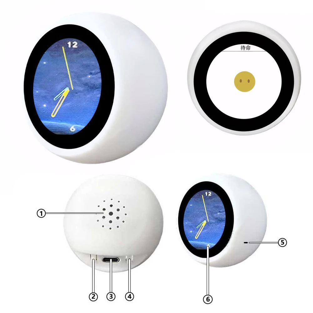

AI Voice Chat Robot Multi-Function Smart Desktop Robot LCD Display Mini Robot Tabletop Ornaments 1.28in for Home Office