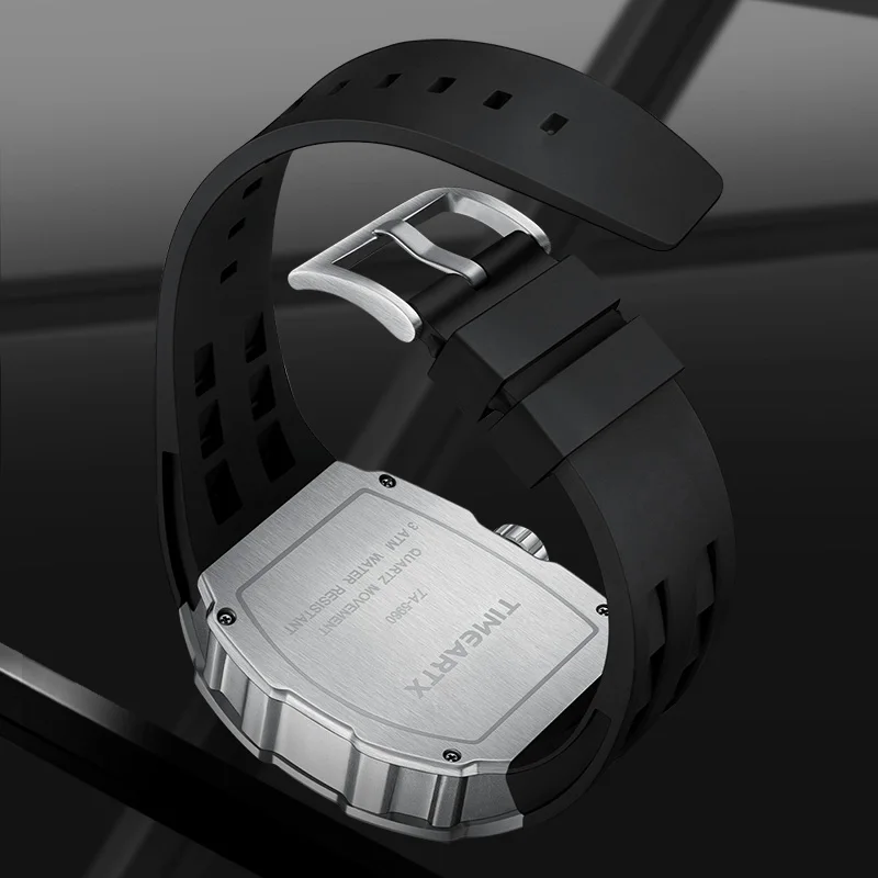 TIMEARTX 5960 ساعة كوارتز رياضية كرونوغراف للرجال عرض التاريخ المضيء ساعات بعقارب تونيو من الفولاذ المقاوم للصدأ للرجال