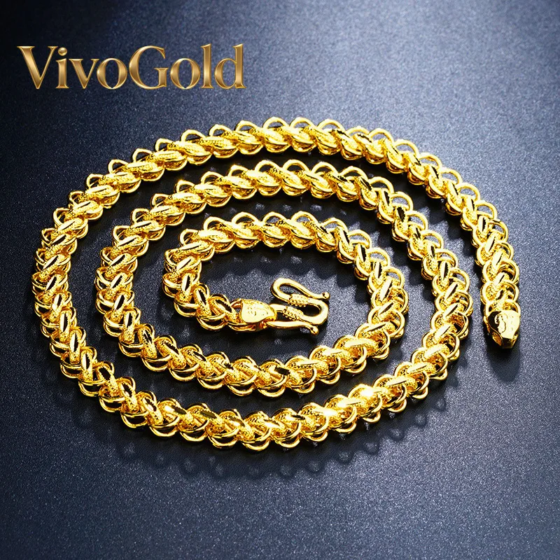 

VivoGold VivoGold Luxury 24K 9999 Pure Gold real gold Men's Thai Chain Necklace Men's Necklace
