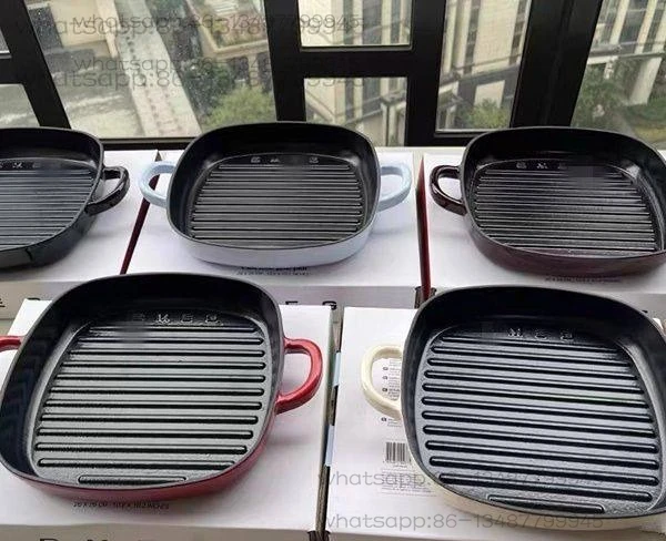 

S*e* Сковорода Высококачественная чугунная жаровня с антипригарным покрытием Универсальная сковорода для стейка и барбекю