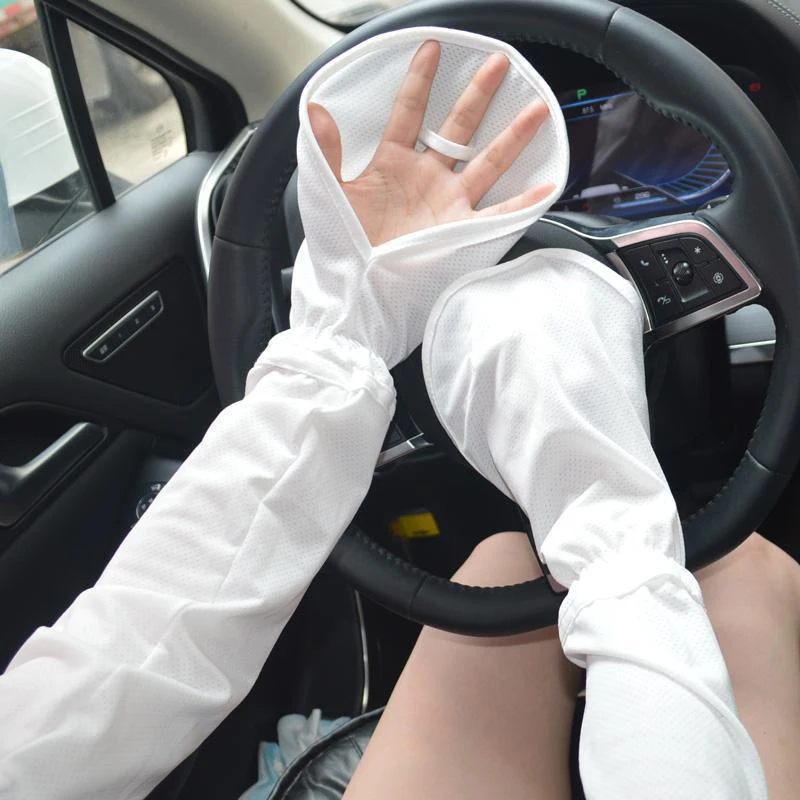 Women\'s Driving Sun Protection Arm Sleeves Fashion Loose Breathable Arm Cover Summer Outdoor Ice Sleeve Gloves Hand Cover