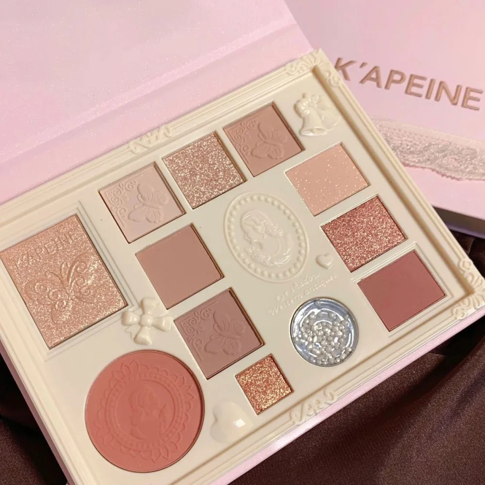 الدانتيل نمط 10 ألوان عينيه لوحة بريق تمييز الوجه كونتور لوحة أحمر الخدود ماتي عينيه ماكياج تجميل ضد الماء #4