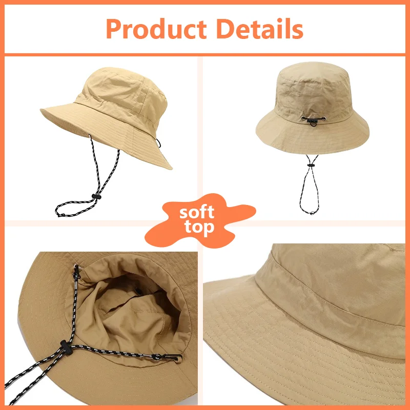 Custom Embroidery Foldable Bucket Hat for Men and Women Baseball Cap Wholesale DIY Design Print Hats Quick Drying Outdoor Cap