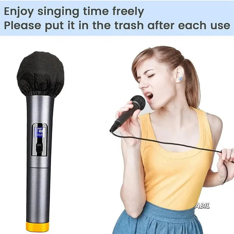 

600Pcs Disposable Microphone Cover Mic Covers Mic Windscreen Protective For Handheld Microphone Karaoke Microphone