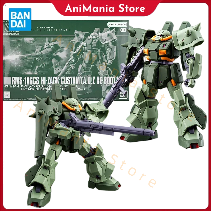 

Bandai Gundam Model Kit HGUC Hi Zack Custom AOZ RE Boot Anime Figure Gunpla Building Kit Gundam Action Figures Toy For Boys Gift