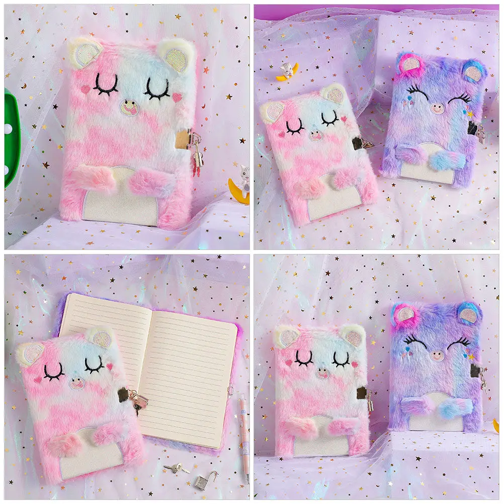 Lock Diary Notebook Journals Christmas Stocking Stuffers Lockable Cartoon Cute Shell Weekly Monthly Plan