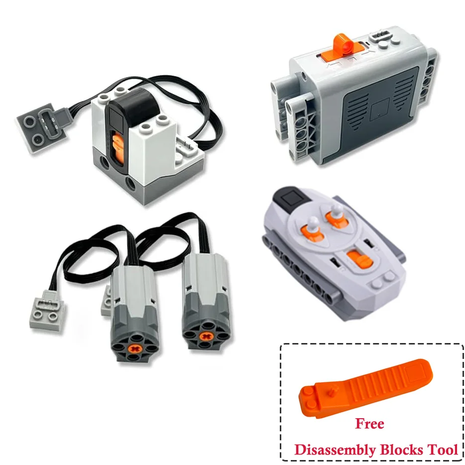 Power Function High-Tech Blocks M Motor With Receiver Remote Control Power Group Set MOC PF Bricks DIY Parts Model Toys Parts