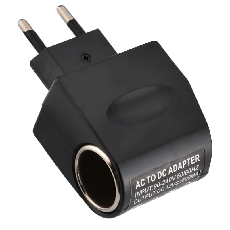 

EU Plug AC Adapter With Car Socket Auto Charger Converter 220V AC To 12V DC Use For Car Electronic Devices Home Plug Car Adapter