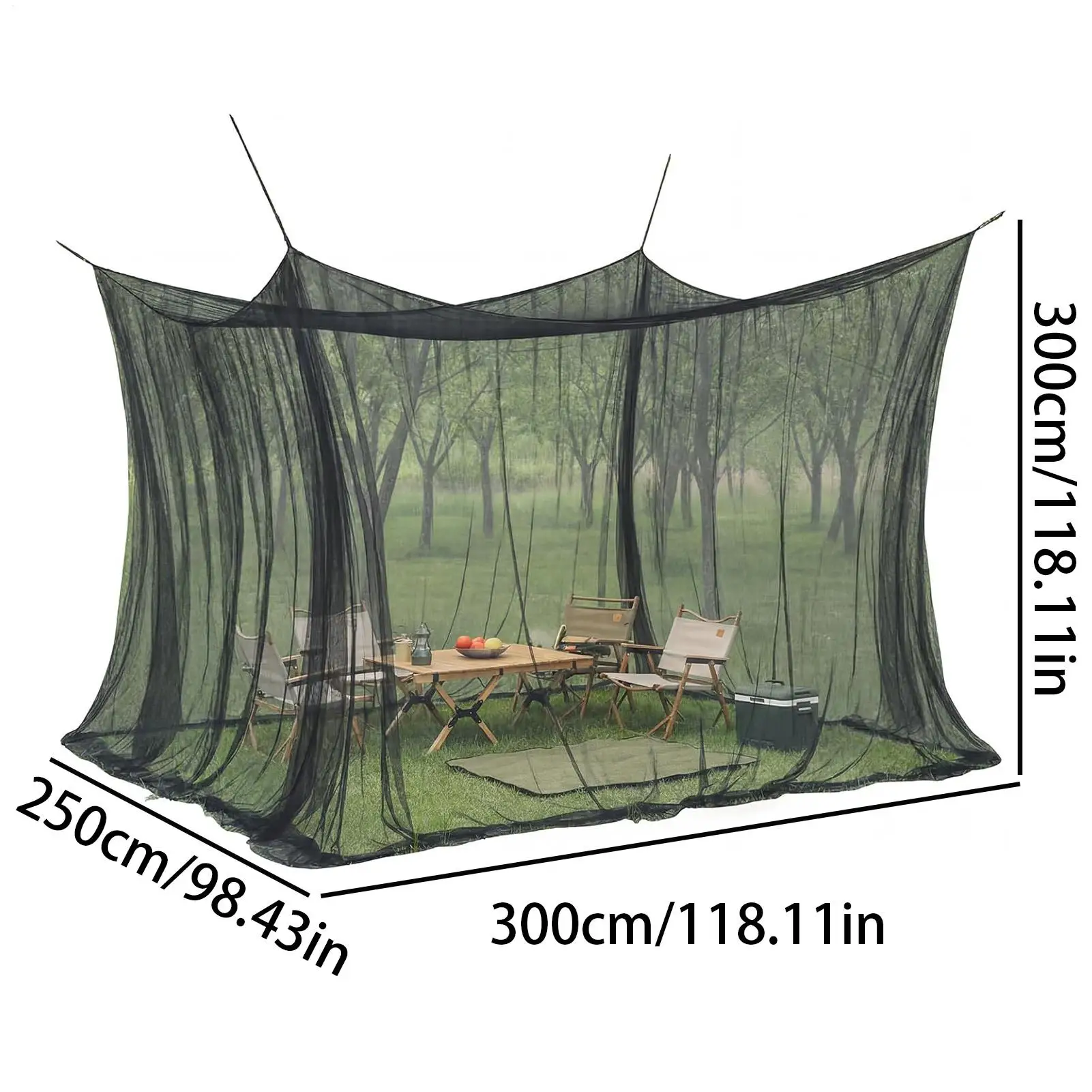 Camping Fly Net 300x300x250cm Mesh Canopy Fly Barrier Netting for Outdoor Patio Balcony Backyard Camping Yard Pergola Gazebo view 6