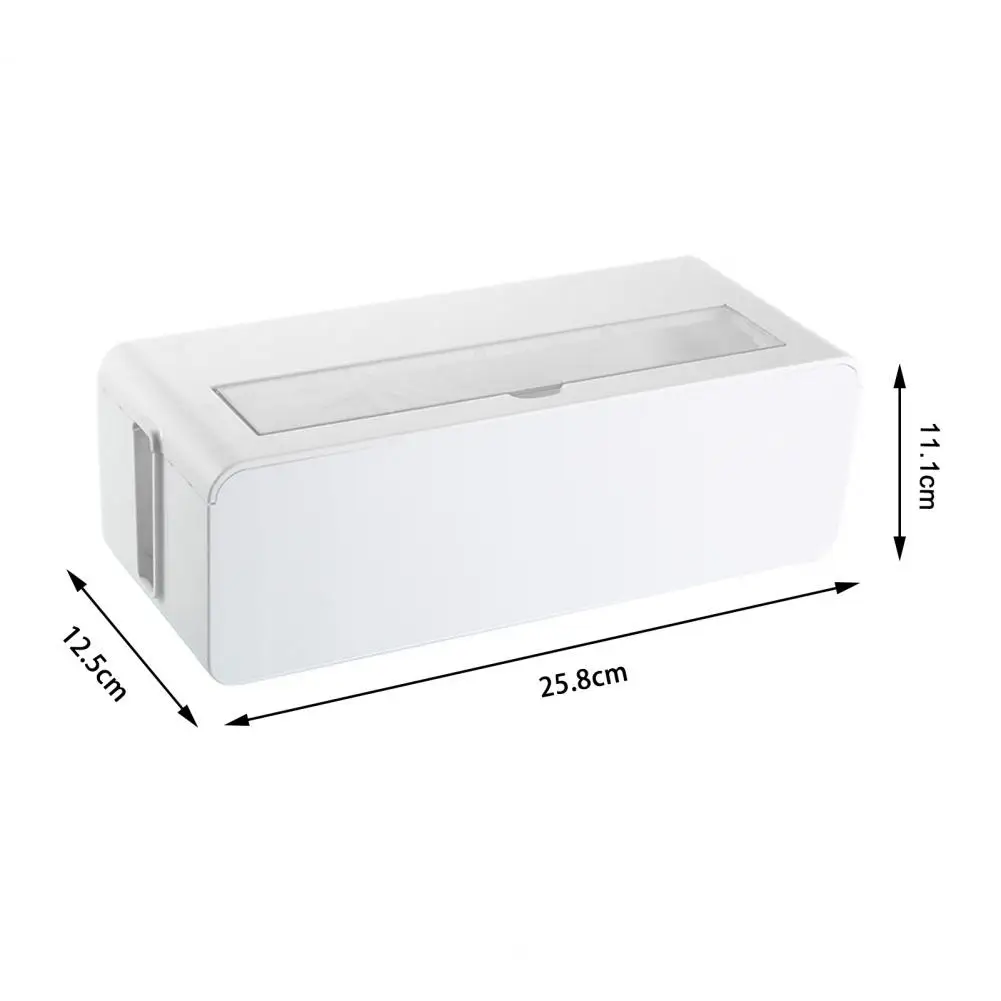 Storage Box Multifunctional Anti-dust Organizer Cable Power Strip Charger Socket Storage Bin for Living Room