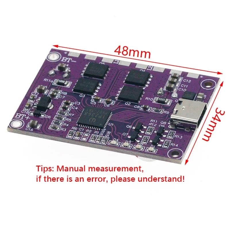 Imagem -02 - Módulo de Carregamento Rápido Bidirecional Buck-boost Interface tipo c Bateria de Lítio 4s Alta Potência Ip2368 100w